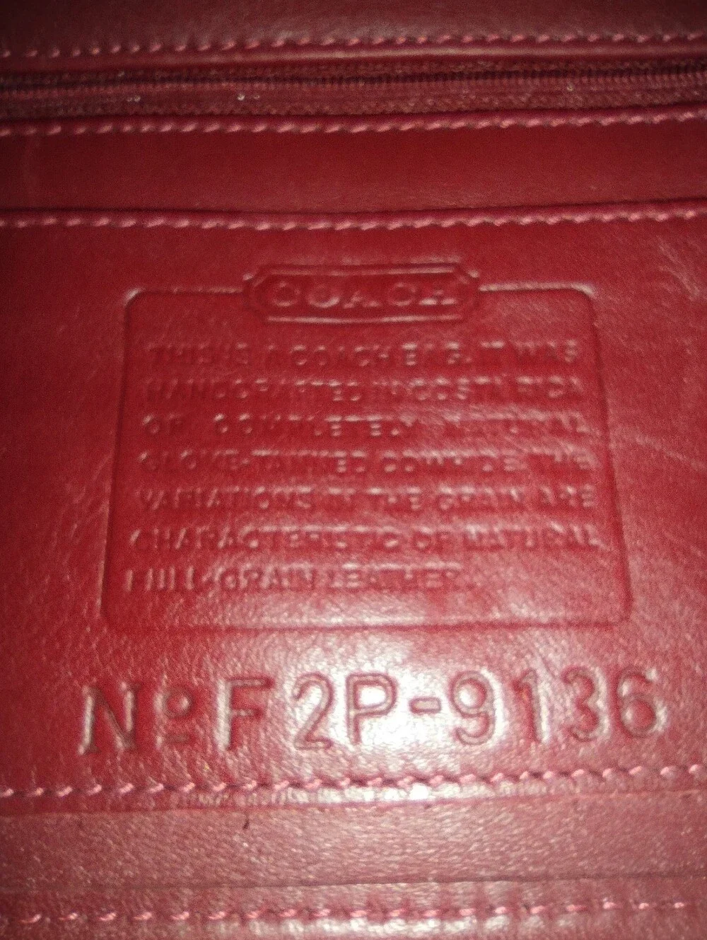 Vintage Y2K COACH Red Leather Legacy Small Hobo Bag 9136 Rare Cherry Red - Picture 16 of 16